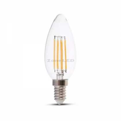 E14 130LM/Watt 6W Filament Transparent Cover CANDLE Bulb 3000K
