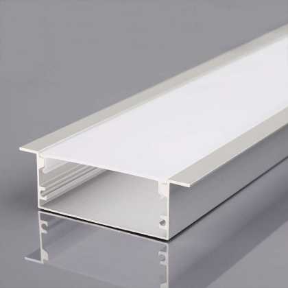 LED Strip Mounting Kit With Diffuser Aluminum 2000 x 50 x 20mm Silver Body