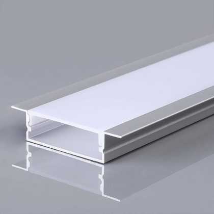 LED-Streifen-Montageset mit Diffusor, Aluminium, 2000 x 30 x 10 mm, silberfarbenes Gehäuse