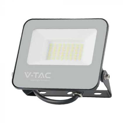 30W LED Floodlight 6500K Black Body Grey Glass 160lm/W 5yrs Warranty