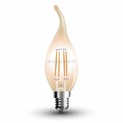 BULB 4W E14 FILAMENT CANDLE AMBER COVER TAIL 2200K