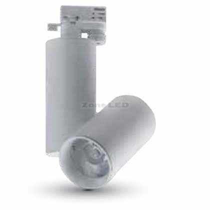  30W LED Schienenstrahler Kaltweiß-Licht 6400K  Kaltweiß-Weiss Körper