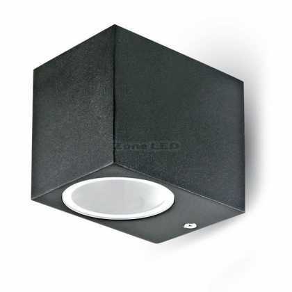 Wand-Beschlag Glatt GU10 Aluminium Quadrat Schwarz 1 