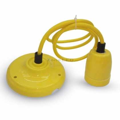 High Frequency Porcelain Lamp Holder E27 Yellow