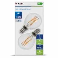 LED Bulb - 4W Filament E14 Cross P45 Clear Cover 2700K 2PCS/Blister Pack