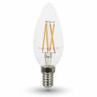 4W E14 LED Candle Bulb Filament chip Transparent Warm White 2700K 