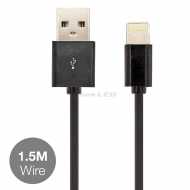 Cable 1.5m- Iphone Black  MFI Licence