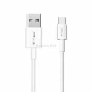 1m Typ-C Micro USB Kabel, Weiss - Silber Serie 