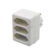 3 Outlet Adapter 2.5A White Label + Poly Bag