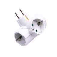 stückadapter mit 3 stückdosen / 2St. Seitenwege und 1pc. Оben way / 10 / 16A 250V Weiss 