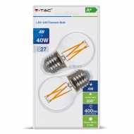 LED Bulb - 4W Filament E27 G45 Clear Cover 2700K 2PCS/PACK