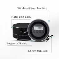 Metal Bluetooth Speaker With Mic & TF Card Slot  400 mah Battery - Black