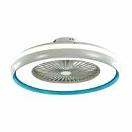 50W LED BOX FAN With Ceiling Light & RF Control CCT: 3 IN 1-AC Motor BLUE Ring 