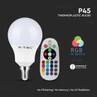 RGBW Lampe,  P45 mit E14 Sockel, dimmbarkeit und Farbsteuerung per RF Fernbedienung, 3.5W, Ersetzt 30 Watt, RGB + Tageslicht - 4000 Kelvin, 320lm, 200° Abstrahlwinkwl