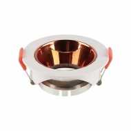 GU10 Luminaire With Round White Body and Rose - Gold  Reflector