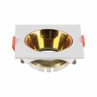 GU10 Luminaire With Square White Body and Gold Reflector