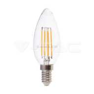 4W E14 LED-Glühbirne Filament Kerze  6500K Transparent
