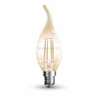 LED Bulb - 4W Filament  E14 Candle Tail Amber Cover 2700K - NEW