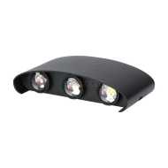 6W LED Wall Light 3000K Sand Black Body