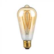 4,8 W LED-Glühbirne E27 ST64 Filament, bernsteinfarbene Abdeckung, lange Form, 1800 K