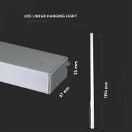 40W LED Linearleuchte SAMSUNG Chip Hängeaufhängung Silbergehäuse 6400K 1194x35x67mm 