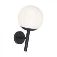 Wall Lamp 1xE27 Matt Black Opal Plastic Ball 