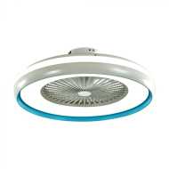 45W LED Boxventilator mit Deckenleuchte, RF-Steuerung, CCT: 3-in-1, Motor, Blauer Ring