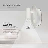 LED 3W+SMD 6W LED Hotel Seitenlicht (WANDLAMPE) 3000K Weiss 