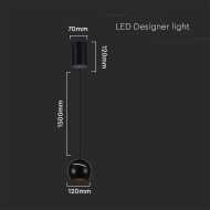 8.5 W LED-Hängelampe Φ100, Schwarzer Gehäuse 3000K