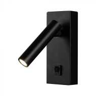 2W Wall Luminaire Black Body and power - turn on / off  button 3000K