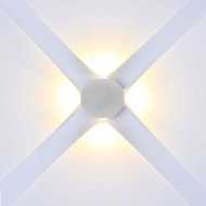 4 W LED-Wandleuchte, 4 Seiten, 4000 K, weißes Gehäuse, IP54