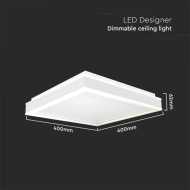 38W LED Designer Ceiling Light Square White 4000K