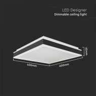 38W LED Designer Ceiling Light Square Black 4000K