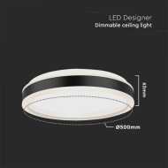 42W LED Designer Ceiling Light Round Black 4000K