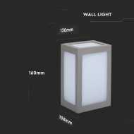 12W LED Wall Light Grey Body IP65 4000K
