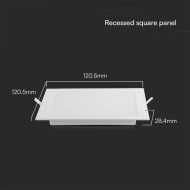 6W LED SAMSUNG Chip Hintergrundbeleuchtung Panel Einbau Quadratisch 6500K