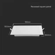 6W LED SAMSUNG Chip Hintergrundbeleuchtung Panel Einbau Quadratisch 4000K