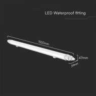 48W LED Waterproof Lamp L-SERIES 1500mm  4000K Linkable