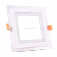 12W LED Mini Panel Quadrat Glas 6400K Weiss 