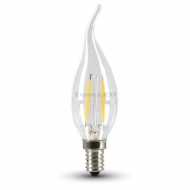 2W E14 Filament Glasshfaden Birne Lampe Flammen-fürm Klar 2700K WarmWeiss 210 Lumen 300° Abstrahlwinkel